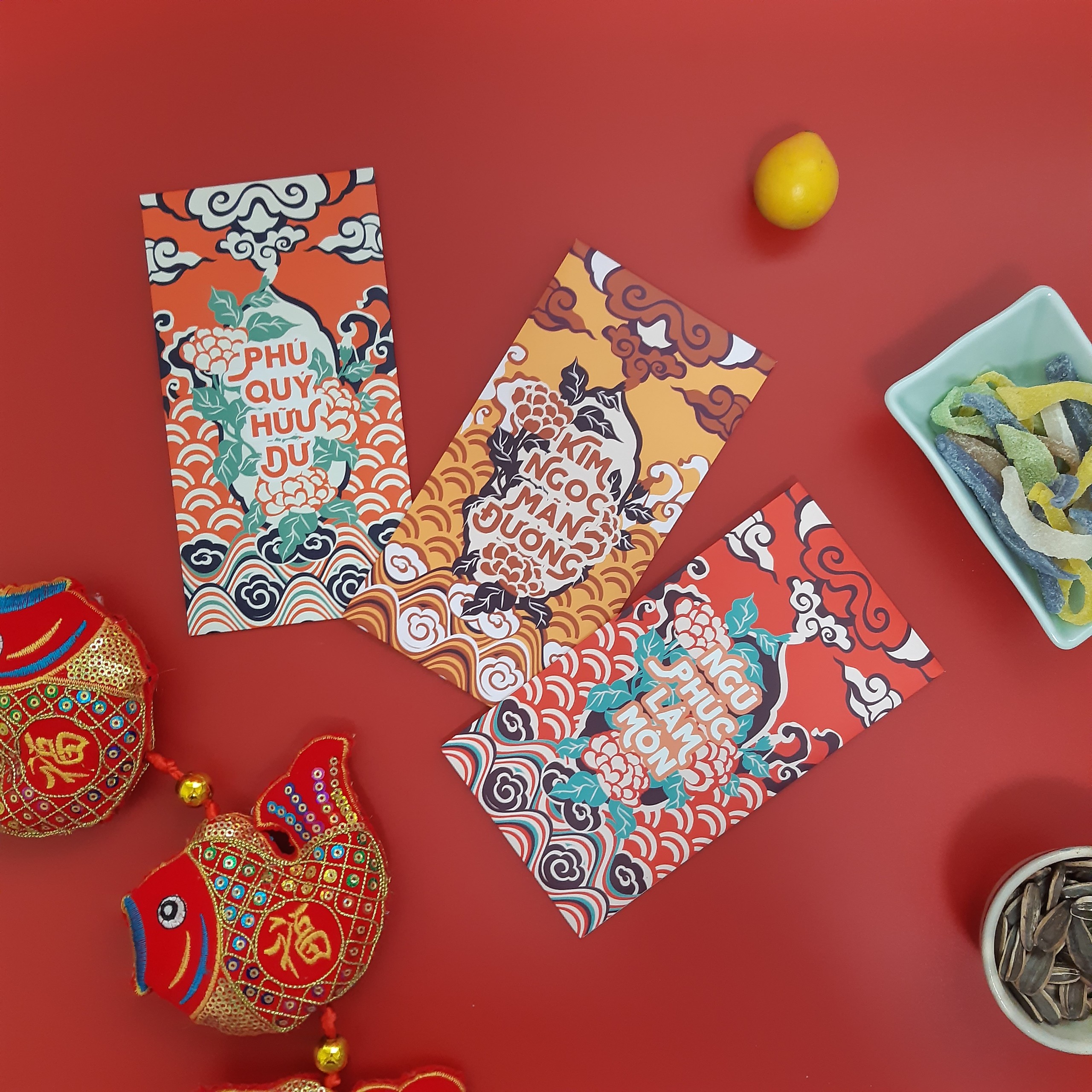 Bao lì xì 9x17 cm SDstationery CÁT NIÊN MỸ Ý giấy chất lượng cao, hoa văn cổ truyền sang trọng