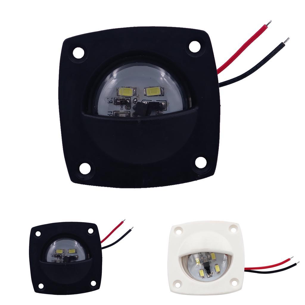 3X Marine/Boat LED Companion Way Courtesy Accent LED White Light Black Bezel