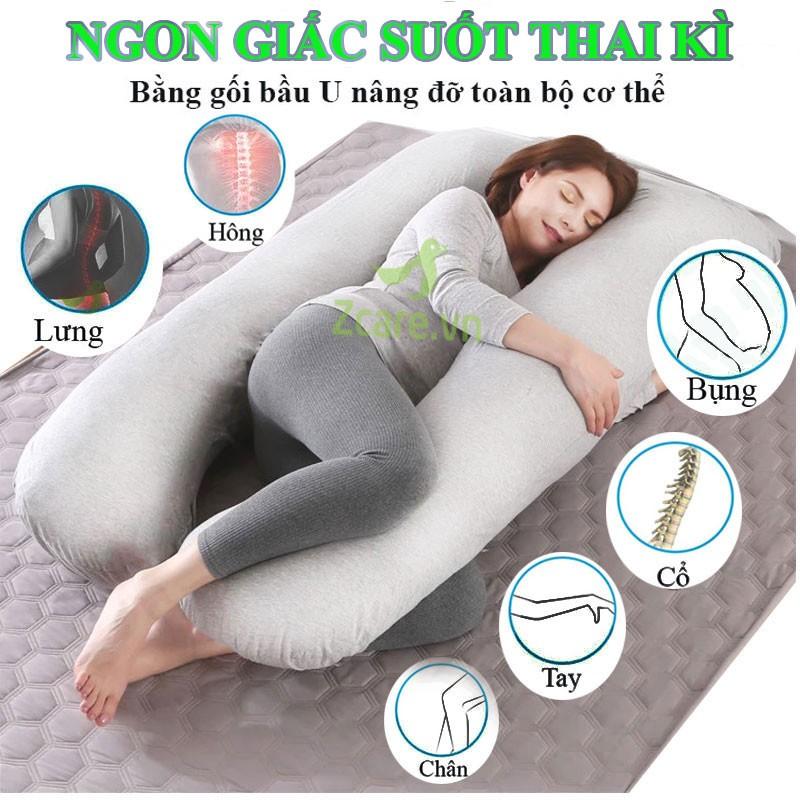 GỐI BẦU CHỮ U CAO CẤP GIÁ RẺ , MÀU XÁM KHÓI SANG TRỌNG