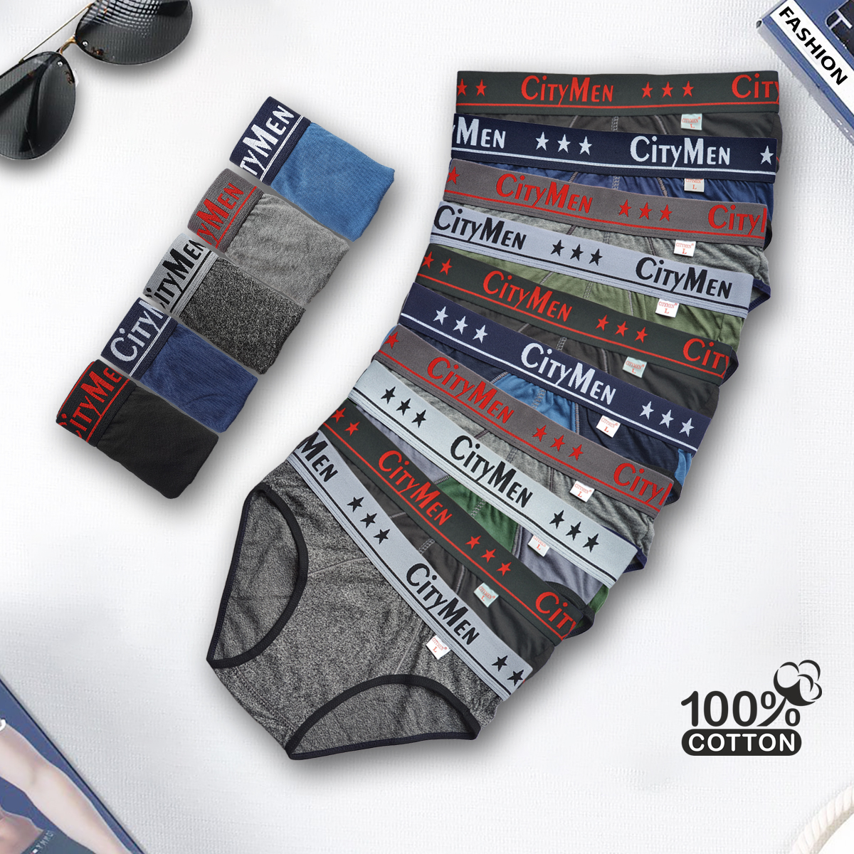 Combo 10 Quần Lót Nam vải cotton 2 chiều co giãn lưng CITYMEN, màu ngẫu nhiên, đồ lót - LMTK-CTM2C