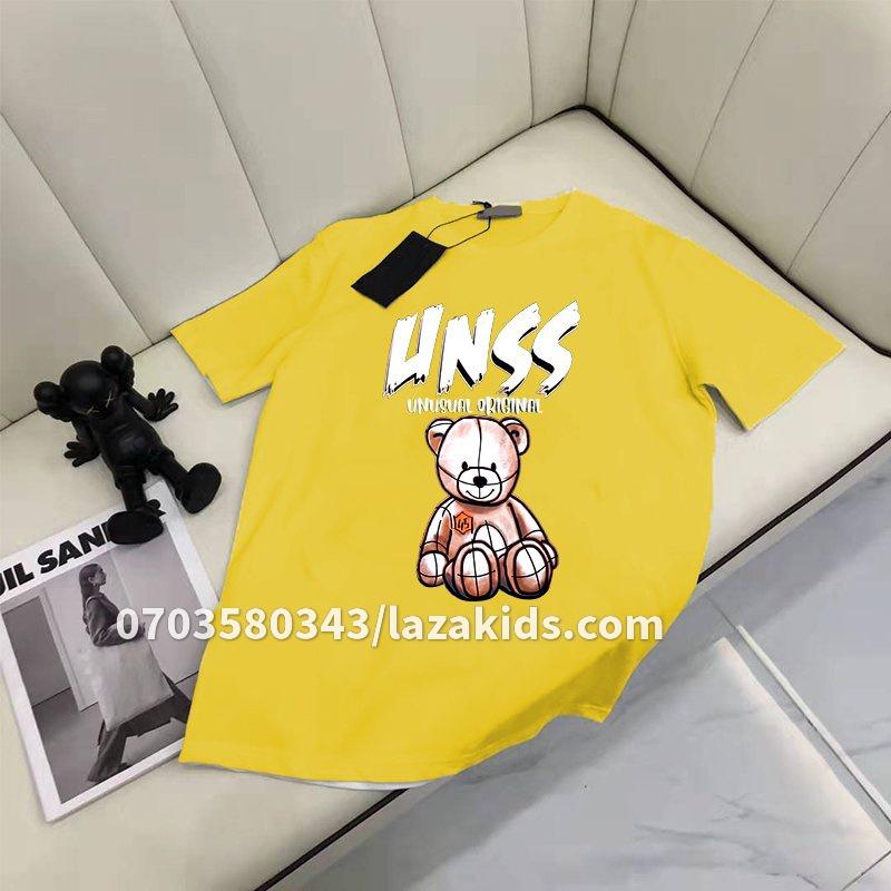 Áo thun cộc tay 2023 cho bé gái chất cotton, áo phông trẻ em unisex form rộng thấm hút mồ hôi chất xịn LAZAKIDS
