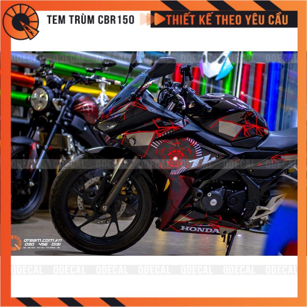 Tem trùm dành cho xe CBR150 Technology đen đỏ decal 3 lớp