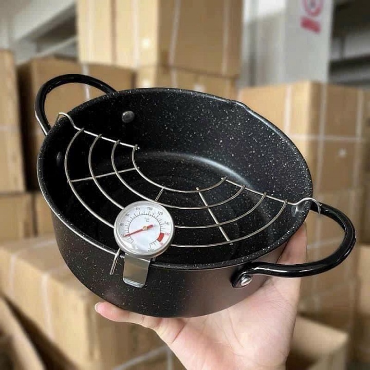 Nồi chiên dán sâu lòng chống dính đa năng dùng được cho mọi loại bếp tặng kèm vỉ gác dầu xuất nhật cao cấp