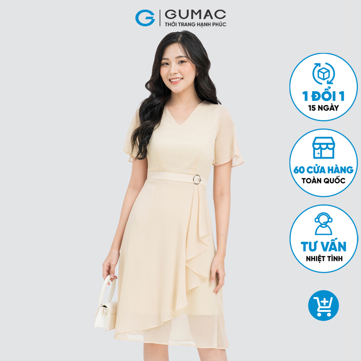 Đầm kiểu thân đắp chéo GUMAC DD04047