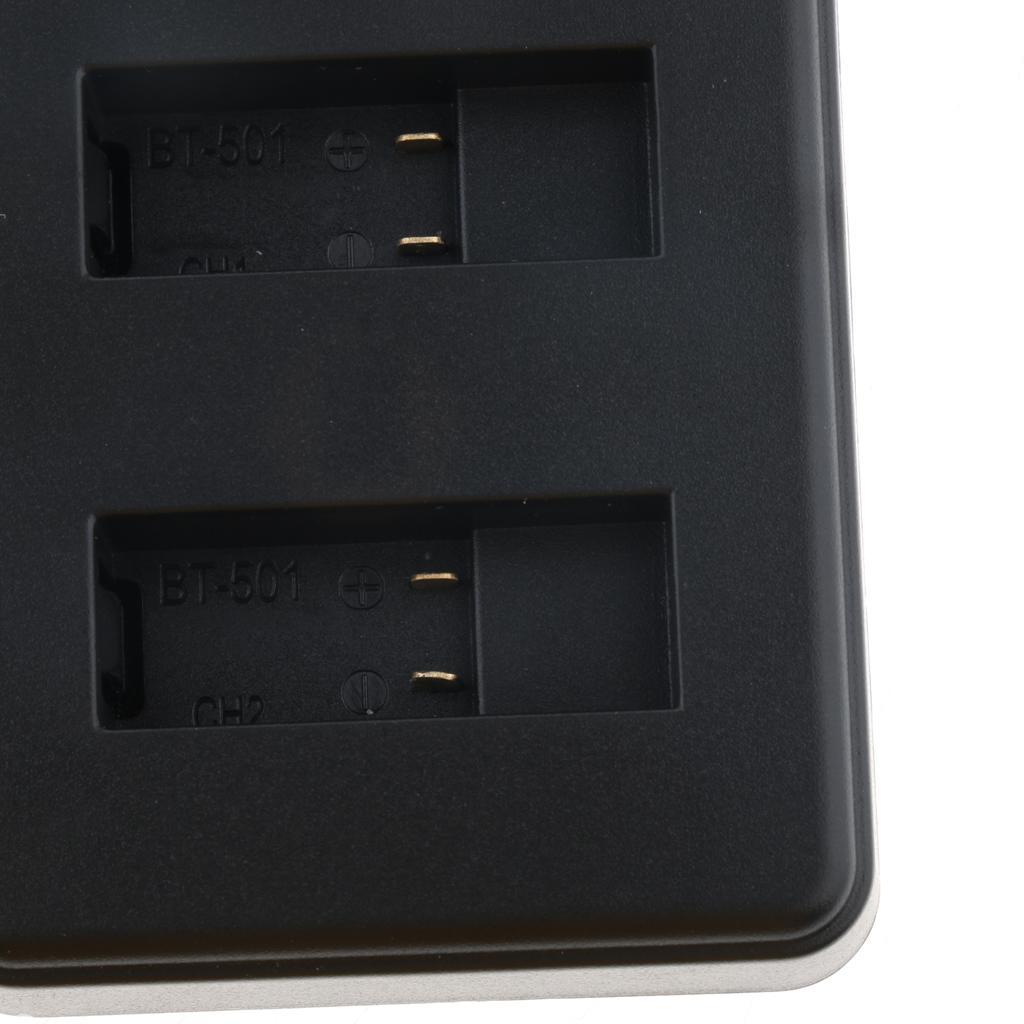 Dual Slots 2-Channel Battery Charger with Charging Cord for GoPro Hero 5 6 AHDBT-501