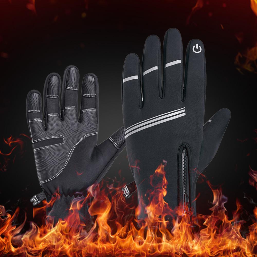 Găng tay da mùa đông ấm áp cho nam đi xe đạp, chơi thể thao trượt tuyết ngoài trời