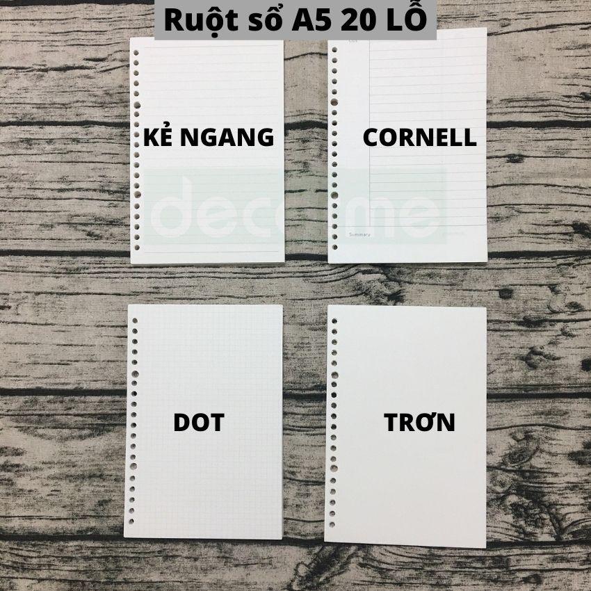 Ruột sổ c.ò.ng r.e.f.il.l 20 26 30 lỗ A5 B5 A4 100gsm