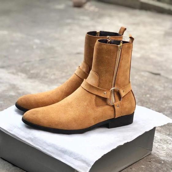 Giày Boots nam da lộn