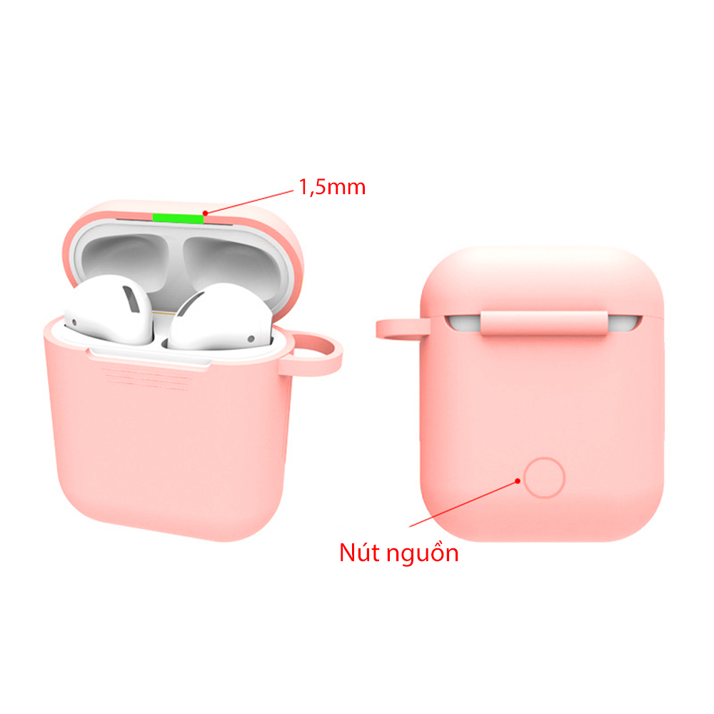 Hộp đựng tai nghe Airpods 1 - Silicone mịn Xanh 01 - Hàng Chính Hãng