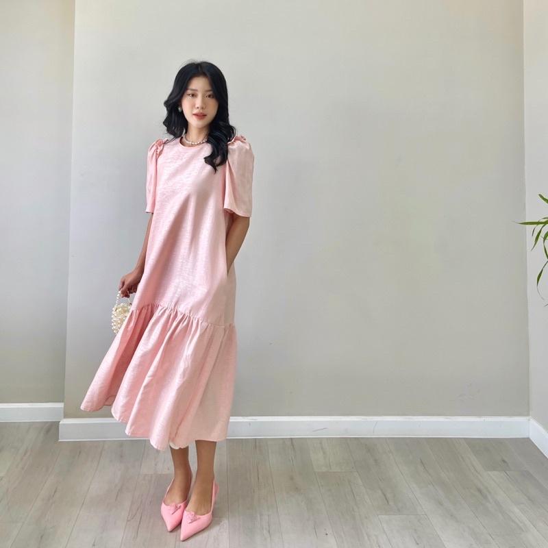 LISA DRESS Đầm suông tay phồng nhũ