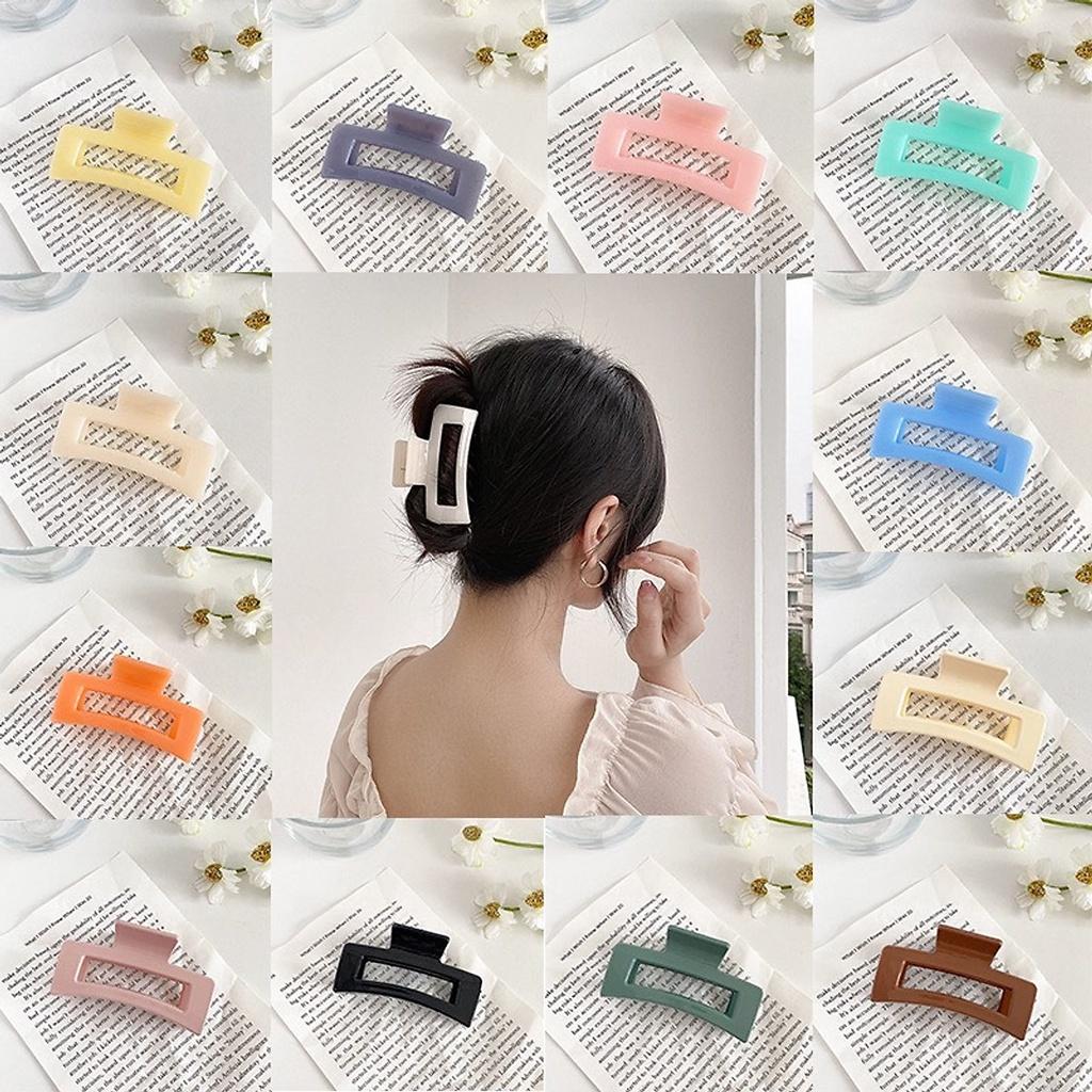 Kẹp Tóc Càng Cua Màu Trơn Cỡ Lớn Phong Cách Hàn Quốc Cho Nữ