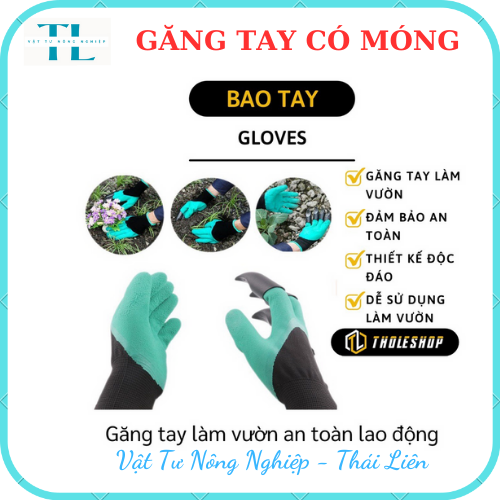 Găng tay làm vườn có móng vuốt chuyên dụng - Độ bền cao, chống thấm nước, dễdàng đào xới đất, Co giãn đàn hồi rất êm ái