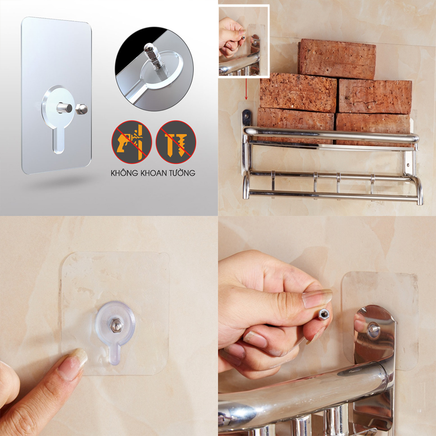 Combo 30 Miếng dán Ốc Vít OV03 cường lực giúp gắn giá kệ không cần khoan tường dài 14mm, đường kính 4mm