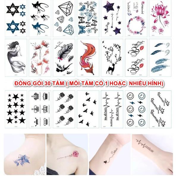 Set 30 tấm hình xăm nước Tattoo cực đẹp cực rẻ