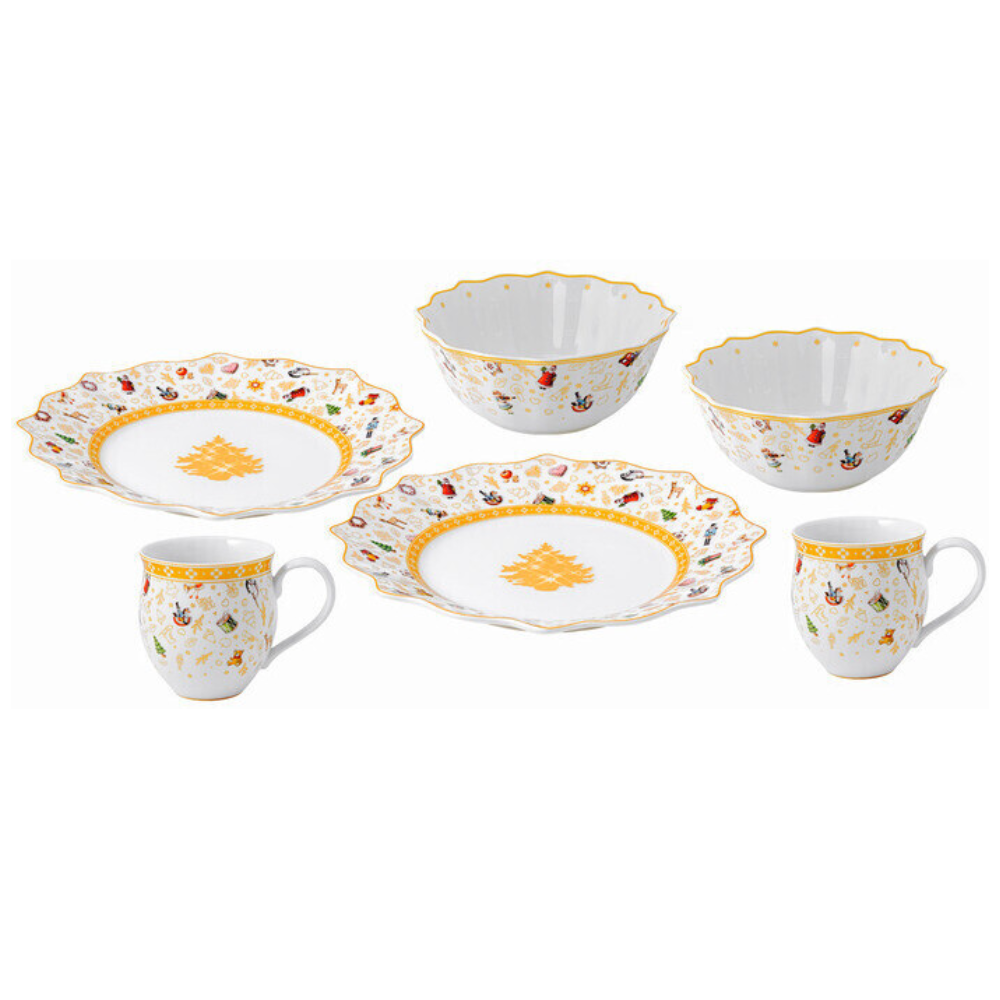 Set 6 đồ ăn sáng  Villeroy &amp; Boch Toys Delight c phiên bản Giáng sinh made in Germany hàng chính hãng
