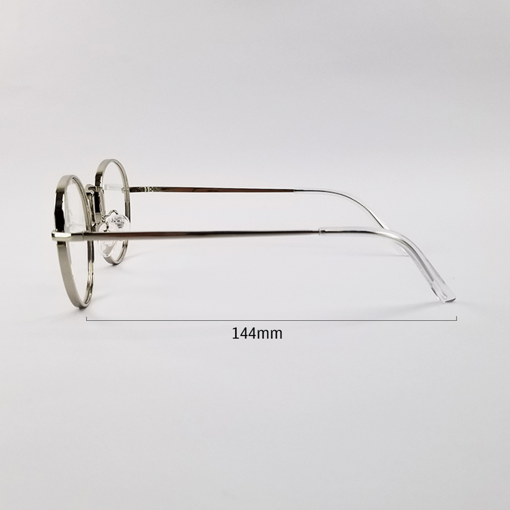 Gọng kính cận nữ - nam tròn kim loại SA3019. Tròng 0 độ chống tia UV