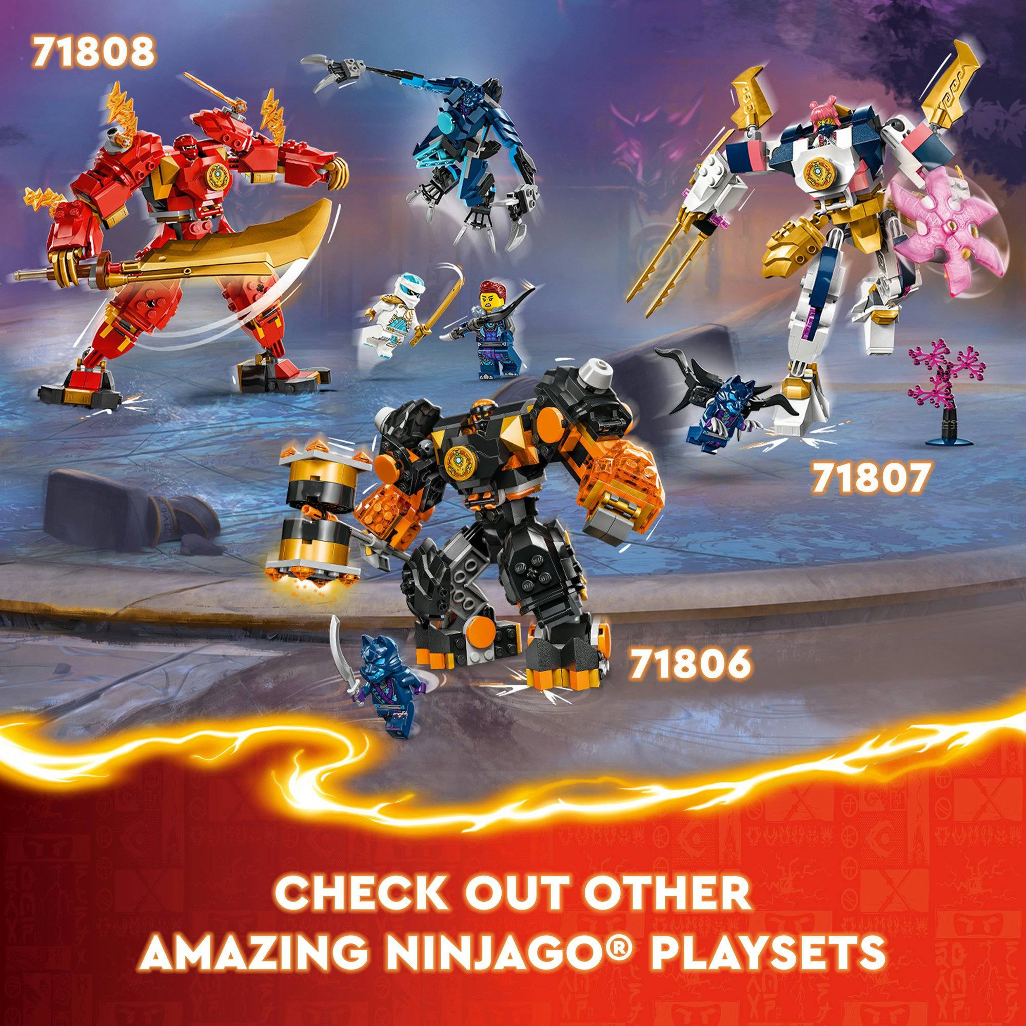 LEGO NINJAGO 71807 Đồ chơi lắp ráp Chiến giáp cơ khí của Sora (209 chi tiết)