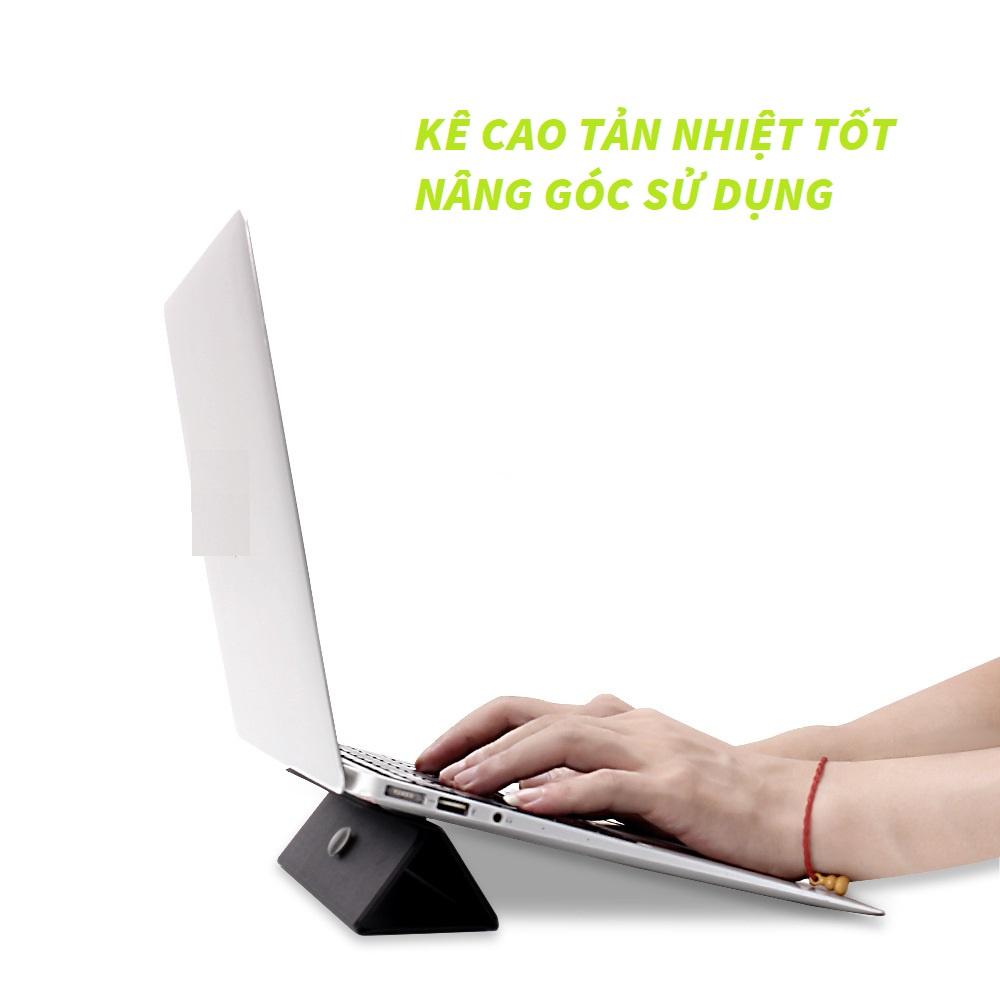 Giá đỡ Laptop Stand cho Máy tính bảng iPad, Laptop, Điện thoại cao cấp mã PD68. Da PU dán đáy máy tiện lợi mang theo