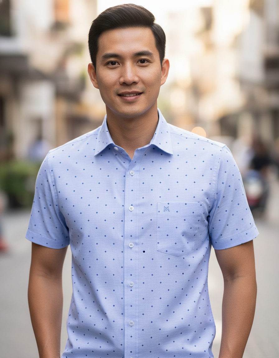 Áo sơ mi tay ngắn Khatoco (M-2XL)