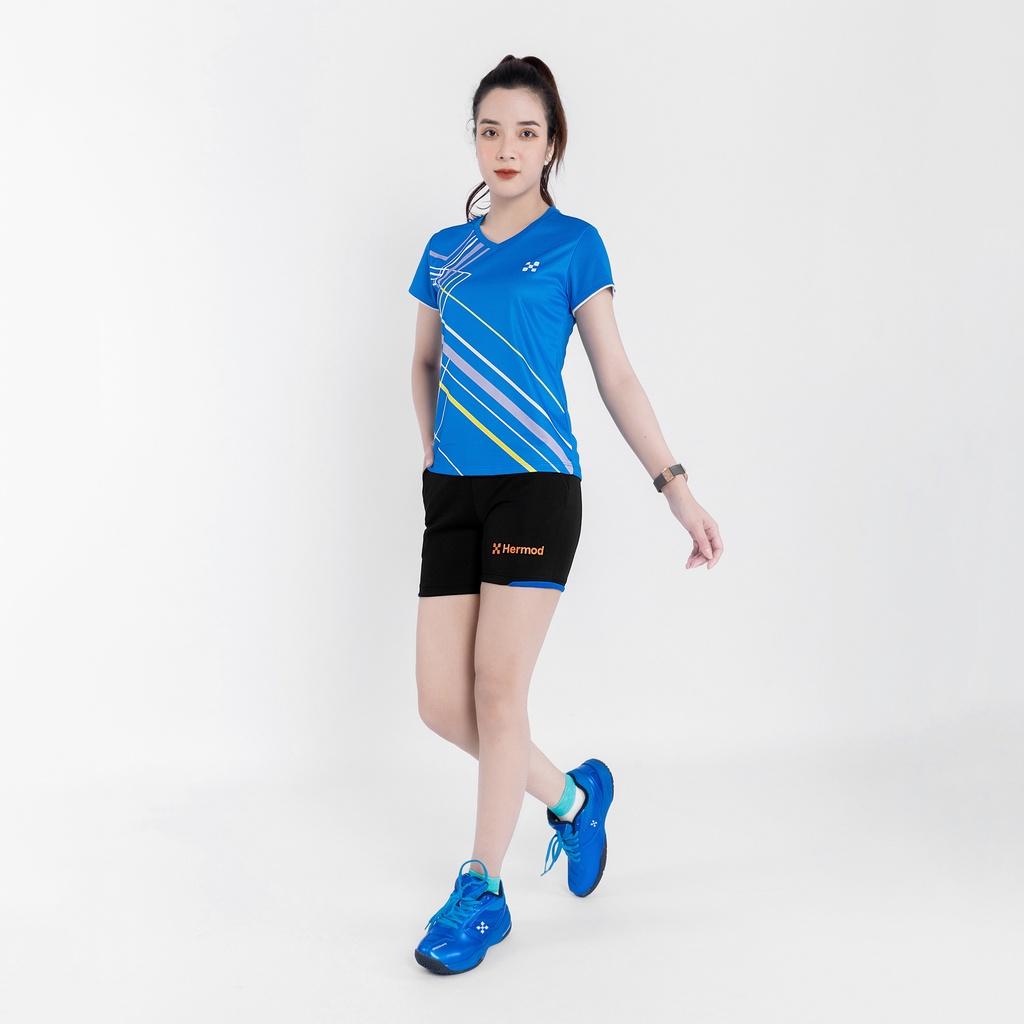 Áo Thể Thao Nữ HERMOD Tennis, Cầu Lông, Bóng Chuyền, Vải Co Dãn, Thoáng Mát, Thấm Hút B02TRANG