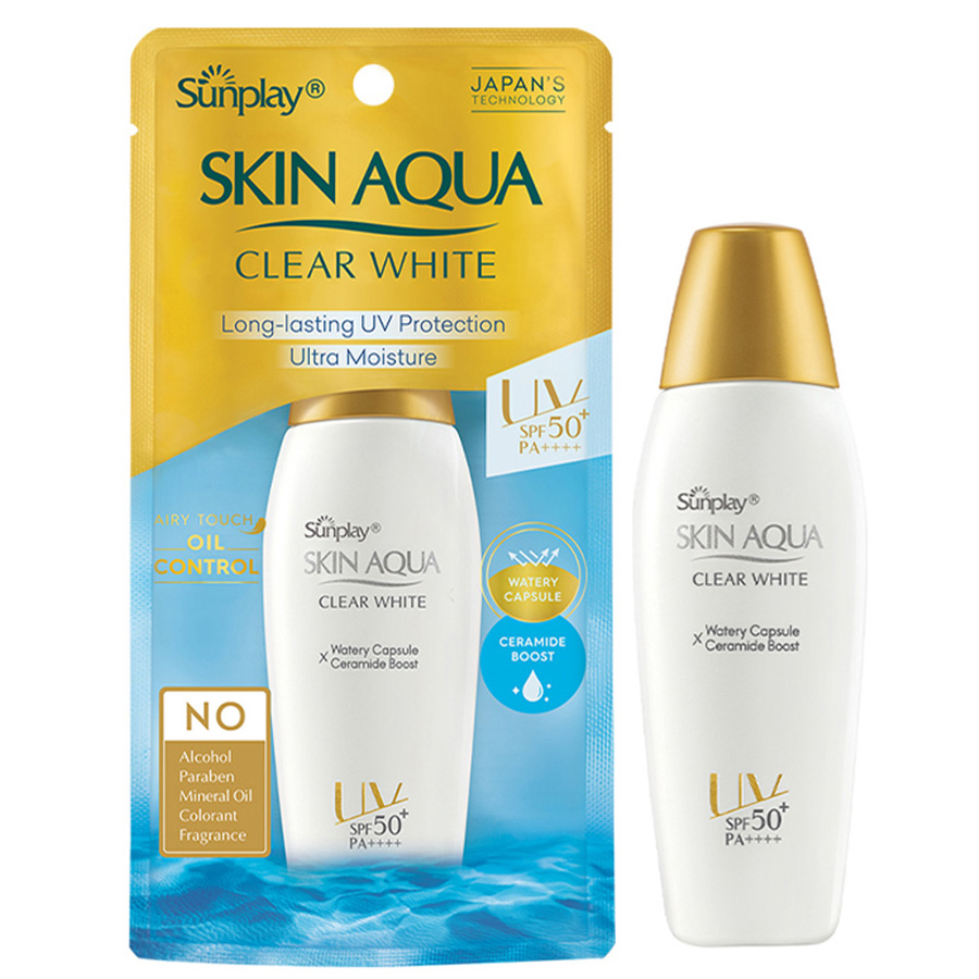 Sữa Chống Nắng Dưỡng Da Trắng Mịn Tối Ưu Sunplay Skin Aqua Clear White SPF50+, PA++++ (55g)