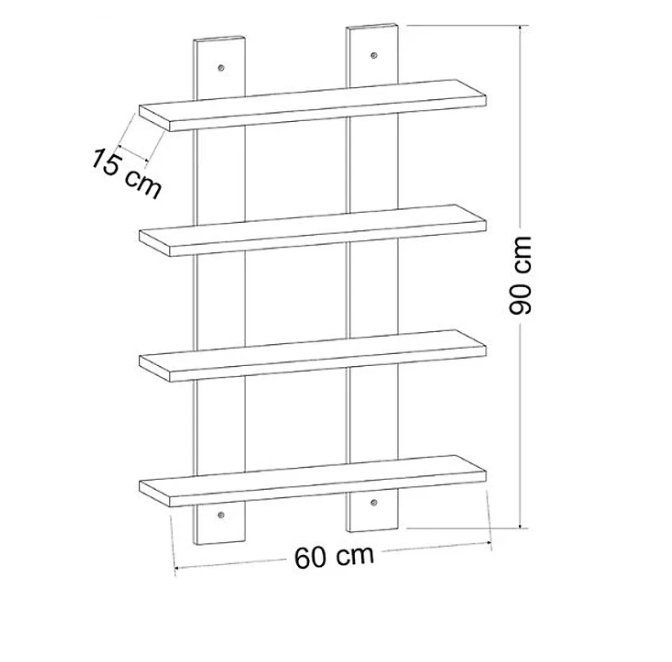 Kệ Gỗ Treo Tường 4 Tầng Tundo CTKT504 KT 90x60x15cm