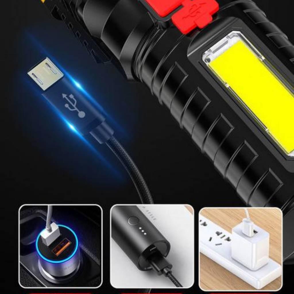 USB Flashlight Work Lamp Rechargeable Handheld Searchlight