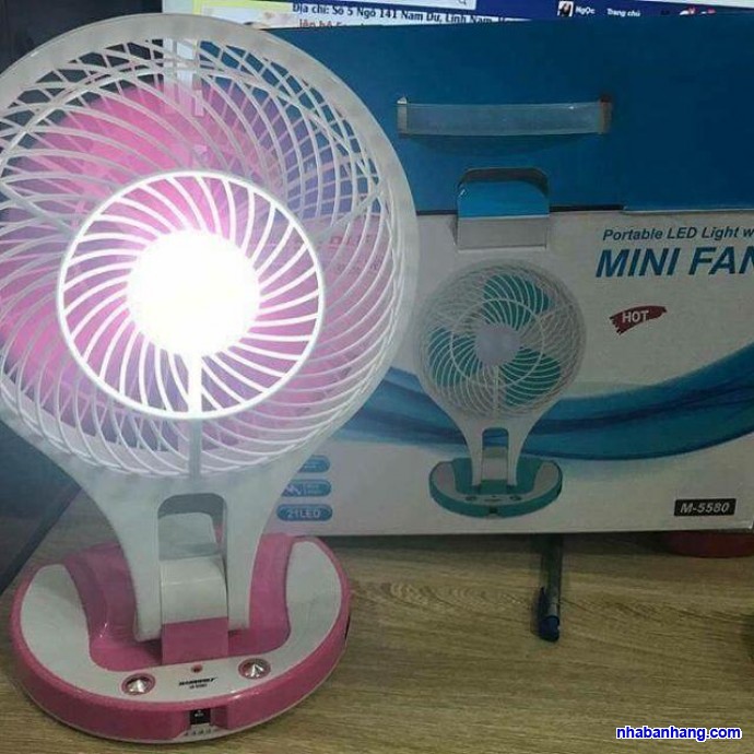 Quạt sạc điện kiêm đèn pin Mini Fan M-5580 rất đa năng và tiện lợi khi mang đi di chuyển