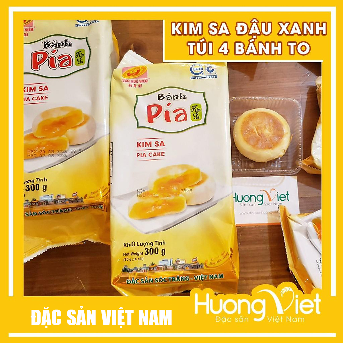 Bánh pía kim sa Tân Huê Viên trứng muối tan chảy 10 vị bánh pía Sóc Trăng mini, bánh kẹo ăn vặt