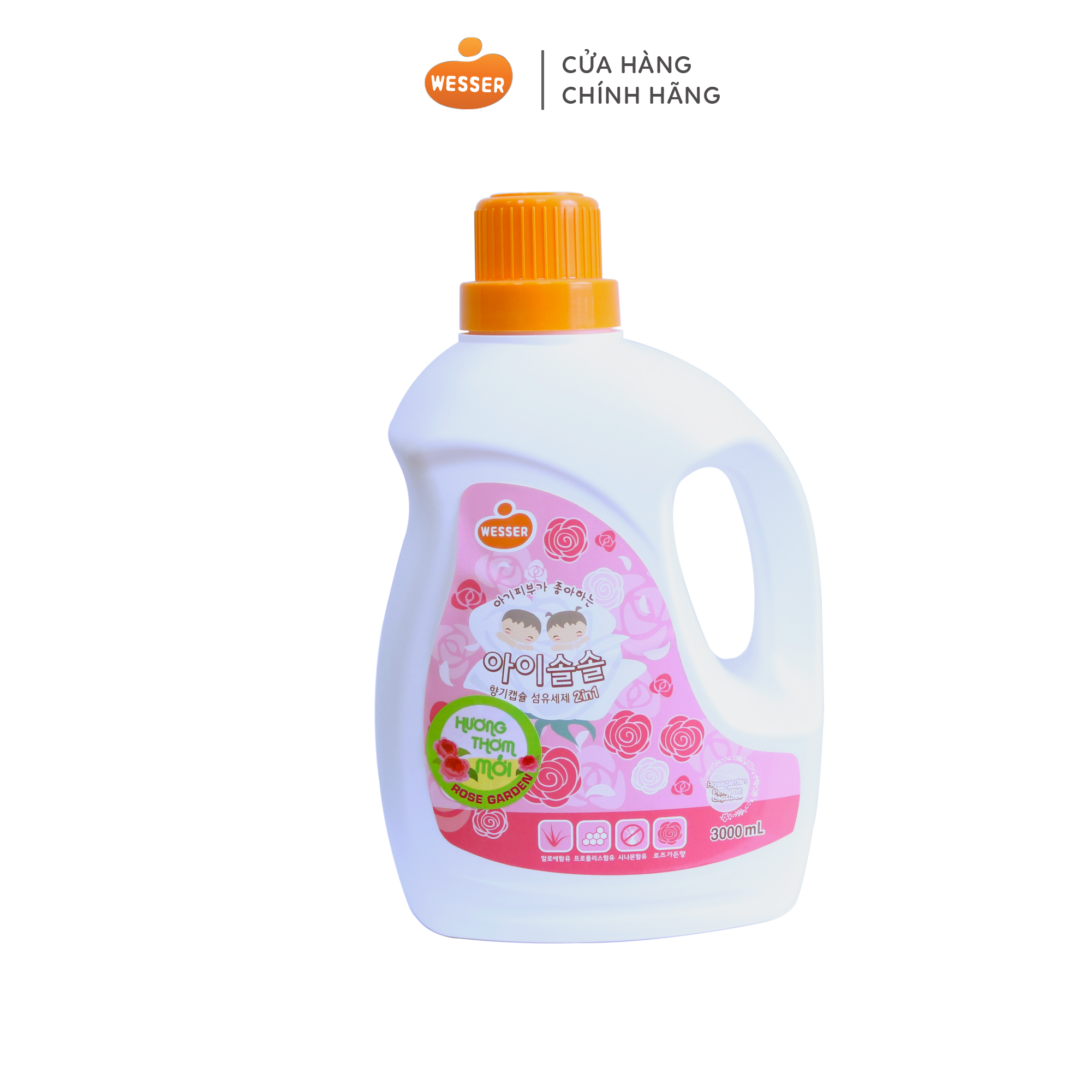 Nước giặt xả Wesser (2in1) RoseGarden - 3000ml