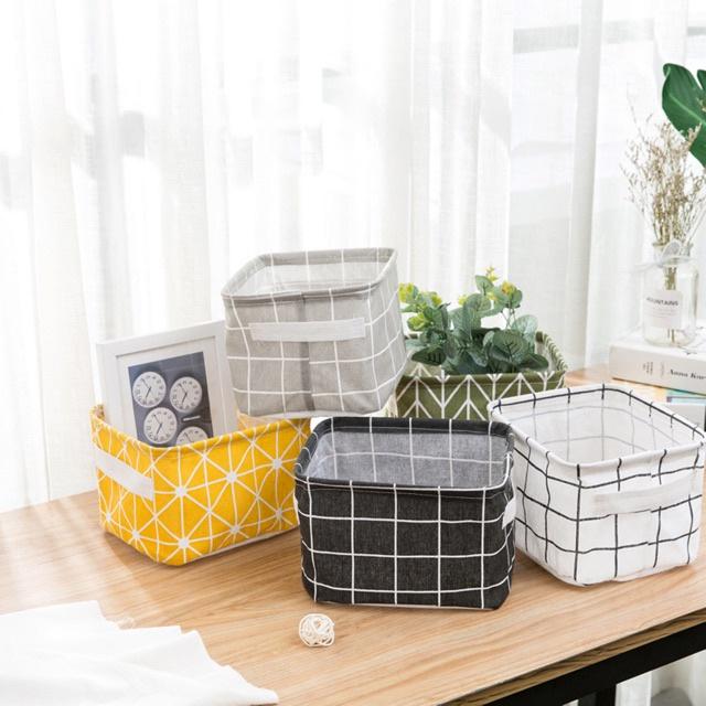 Giỏ Vải Vuông Đựng Đồ Cá Nhân Để Bàn H314