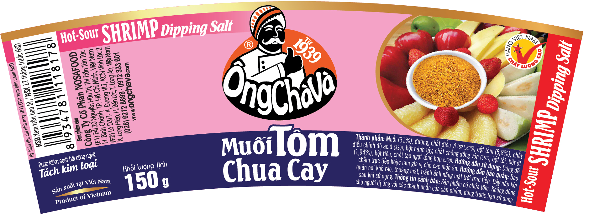 Muối Tôm Chua Cay Ông Chà Và 150g
