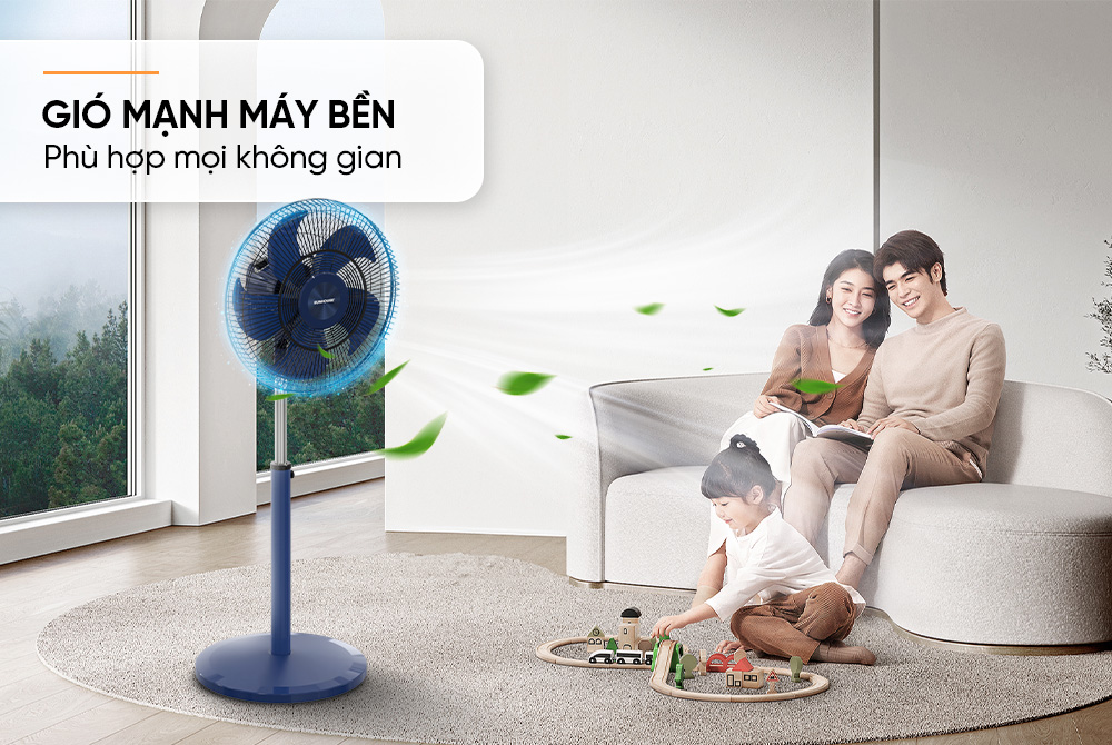 Quạt đứng 5 cánh 65W SUNHOUSE SHD-7352 động cơ đồng nguyên chất, gió mạnh, máy bền, vận hành êm ái, Hàng chính hãng