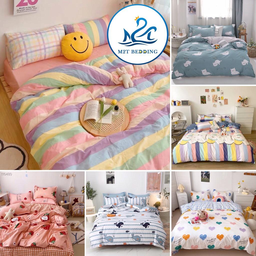 Bộ 3 món ga gối Cotton Poly M2T bedding Hàn Quốc drap giường và 2 vỏ gối