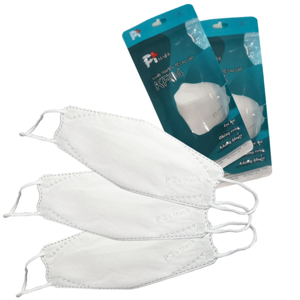 Khẩu Trang 4D Kiếu Dáng Hàn Quốc KF94 , kháng Khuẩn, Chống Bụi, Màu Trắng - Đạt Các Chứng Chỉ ISO 13485, ISO 9001, CE, FDA, TGA.
