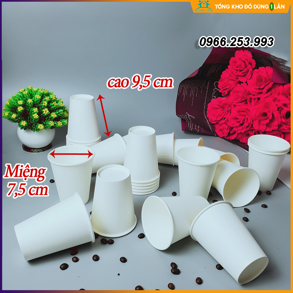 50 cốc giấy hàn quốc 240ml dùng 1 lần size 8OZ hàng cao cấp xuất khẩu Hàn Quốc