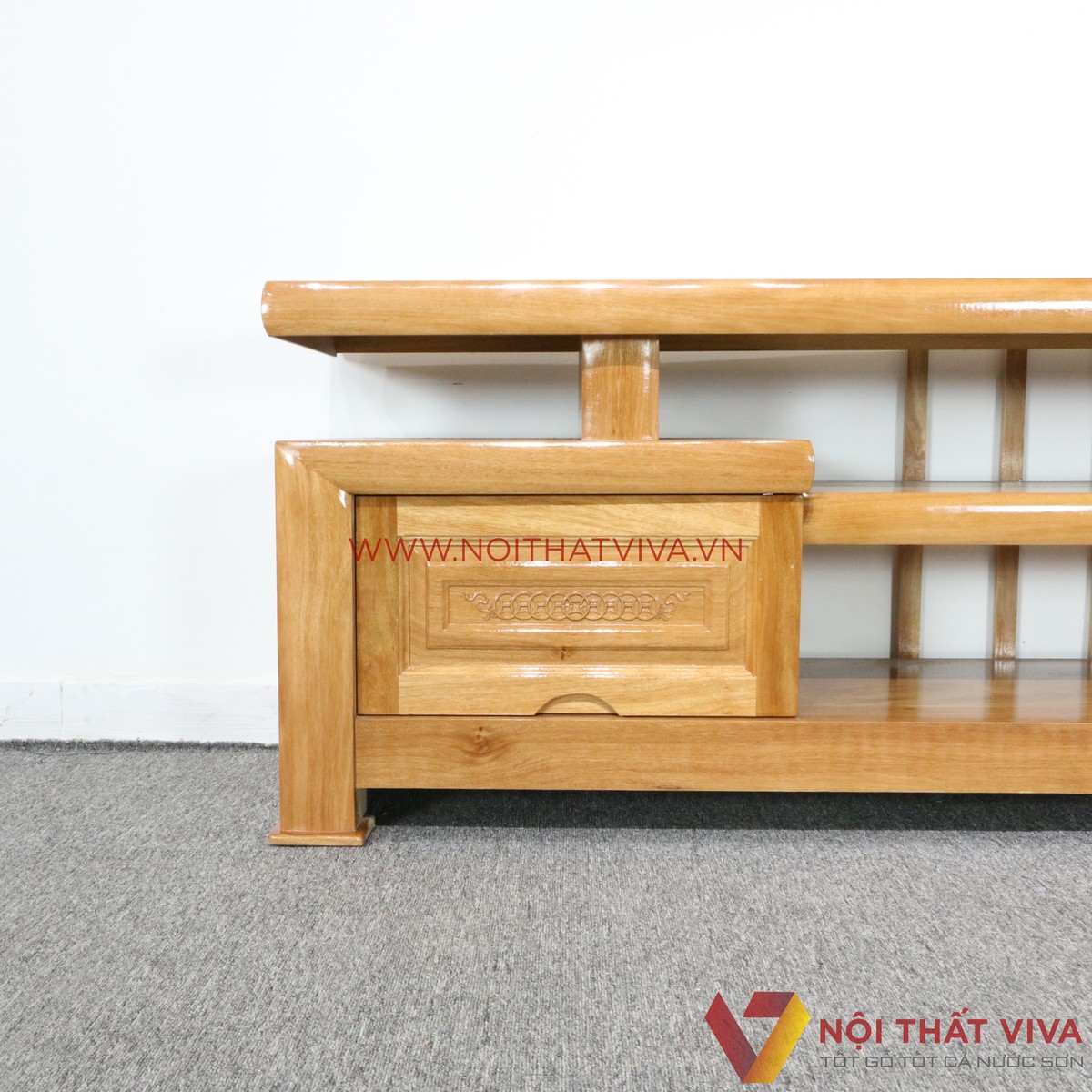 Kệ Tivi Gỗ Đinh Hương 2 Hộc Kéo Đẹp Giá Rẻ
