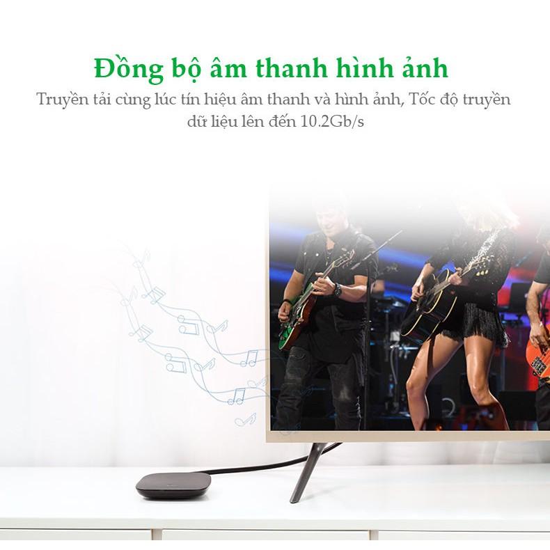 Dây HDMI 2.0/ 1.4 thuần đồng 100%, 19+1 dùng cho tivi, máy tính, máy chiếu, màn hình, độ dài từ 1-15m UGREEN HD101 - Hàng chính hãng