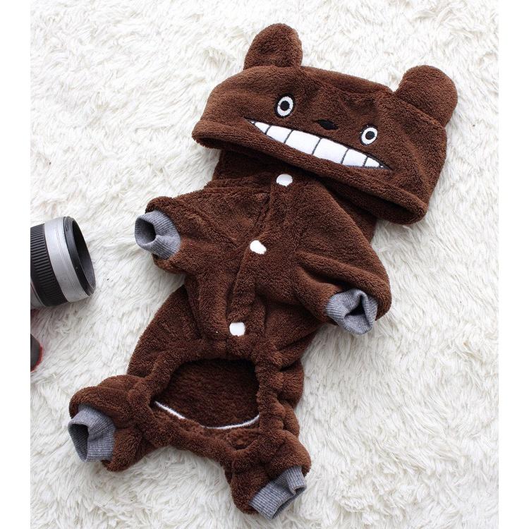 Áo chó mèo vải nỉ lông bông siêu ấm hình totoro