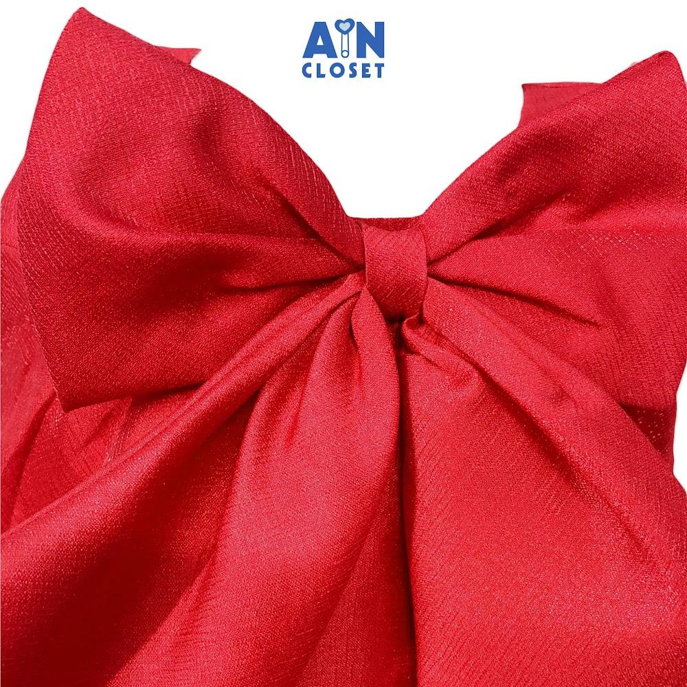 Đầm công chúa bé gái Họa tiết Nơ đỏ tafta ánh nhũ - AICDBGENESUO - AIN Closet