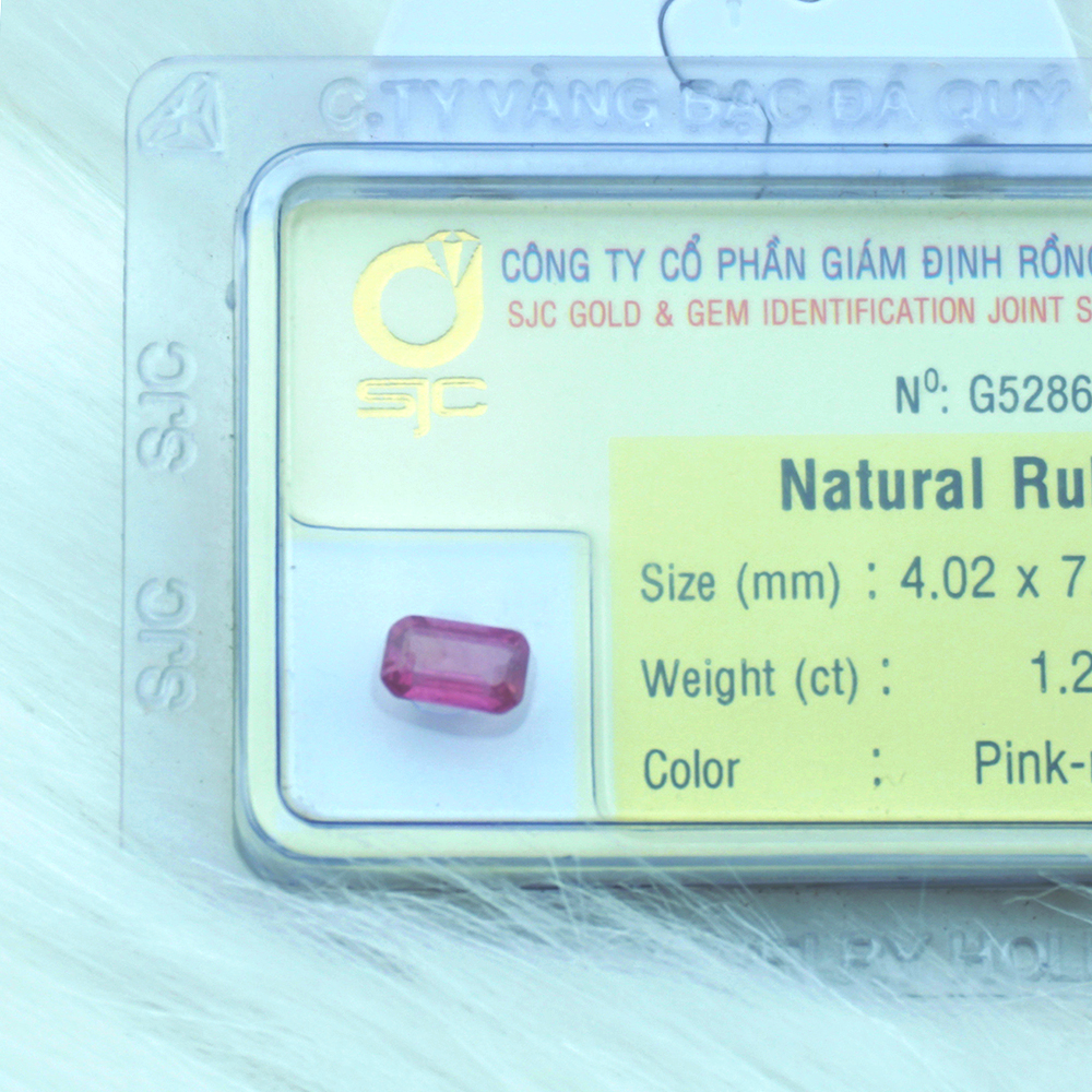 Mặt Đá Quý Ruby Tự Nhiên Chữ Nhật Kiểm Định Tự Nhiên Mài Giác Chữ Nhật