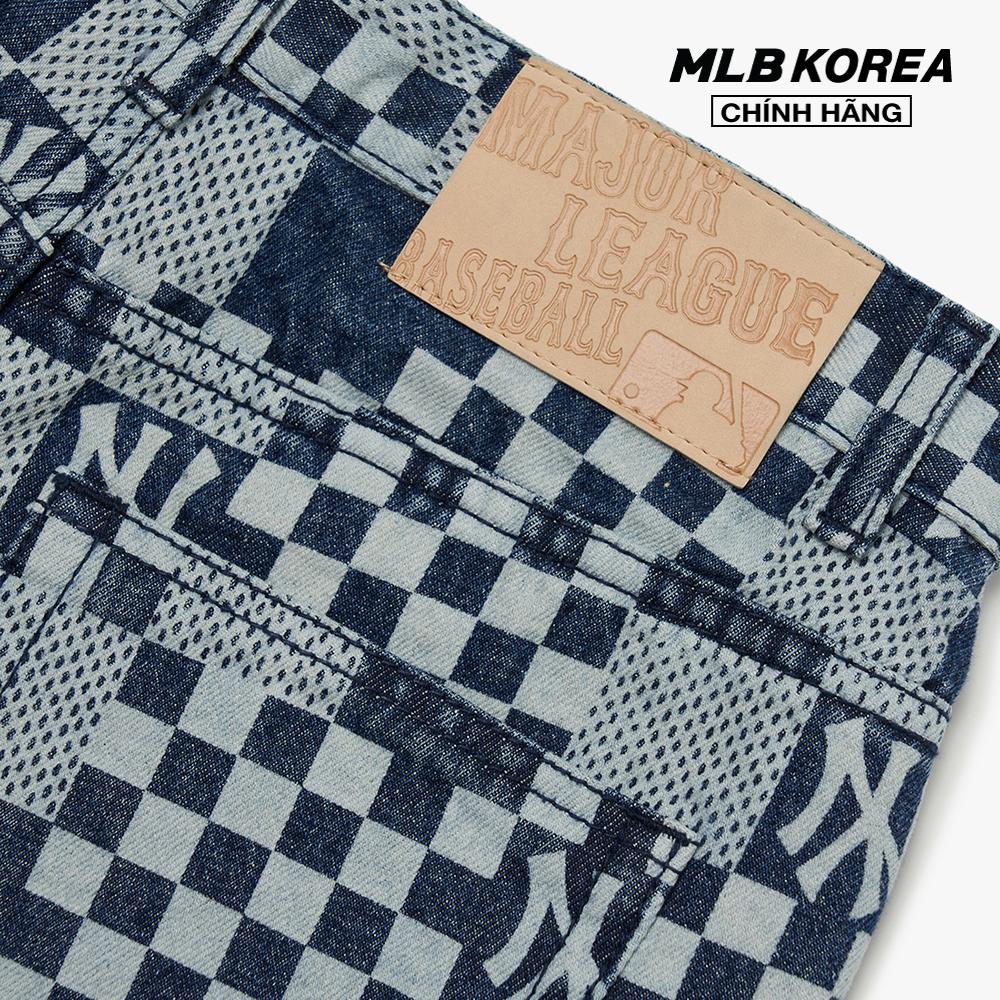 MLB - Quần shorts jeans nữ Checkerboard Laser Denim 3FDPM0323