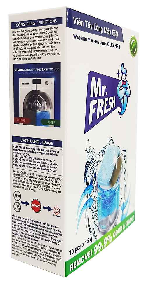 Hộp 16 viên tẩy lồng máy giặt Mr Fresh 240g (15g/viên)