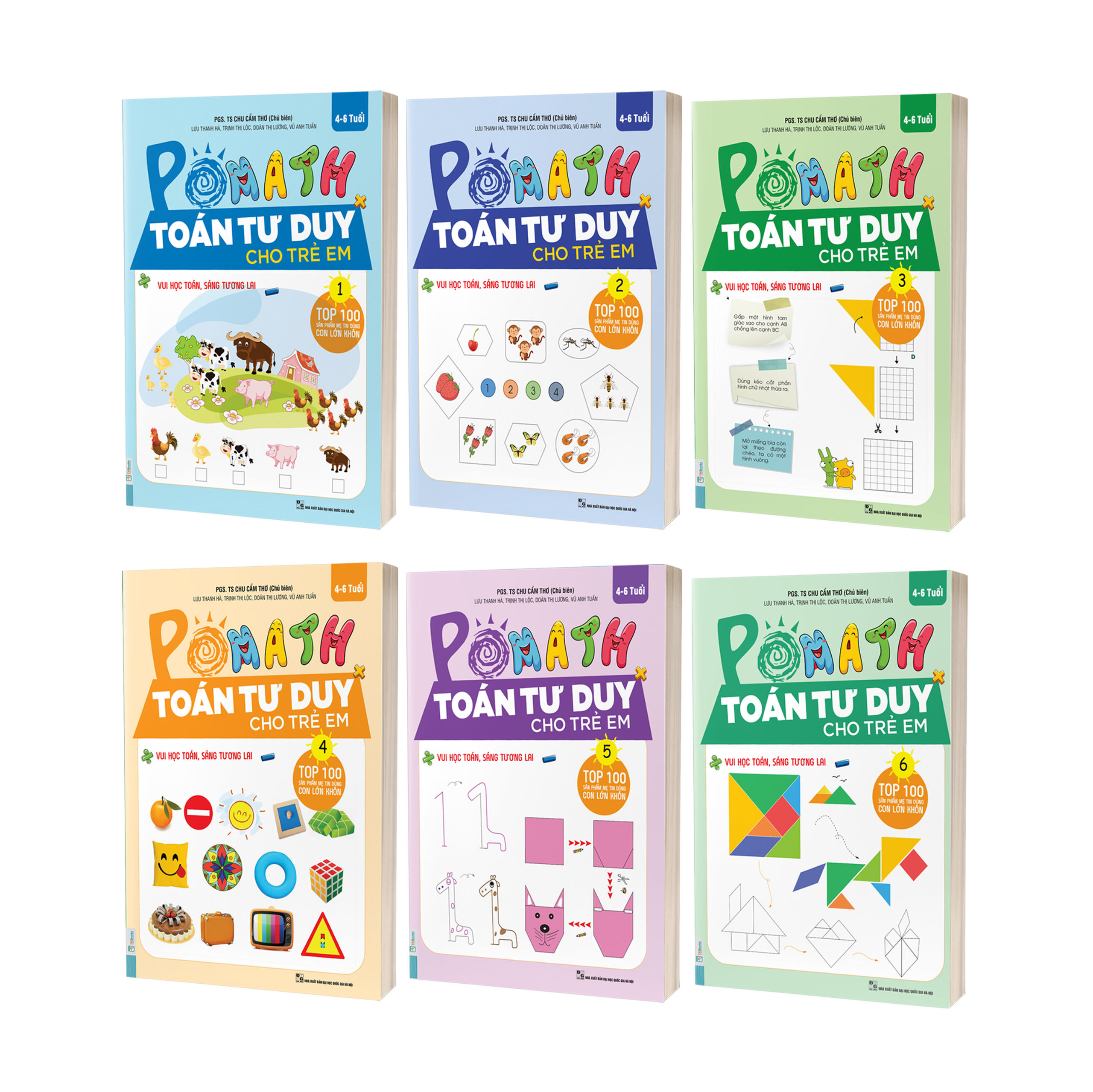 Combo Trọn Bộ Sách PoMath – Toán Tư Duy Cho Trẻ Em 4-6 Tuổi 6 cuốn tặng kèm bookmark