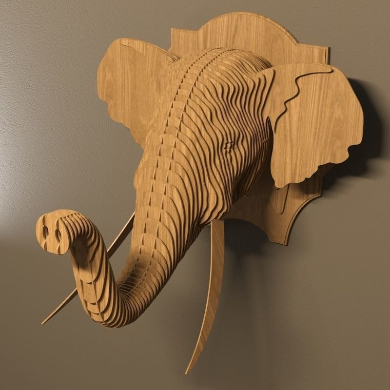 Đầu thú trang trí hình voi Jonnydecor
