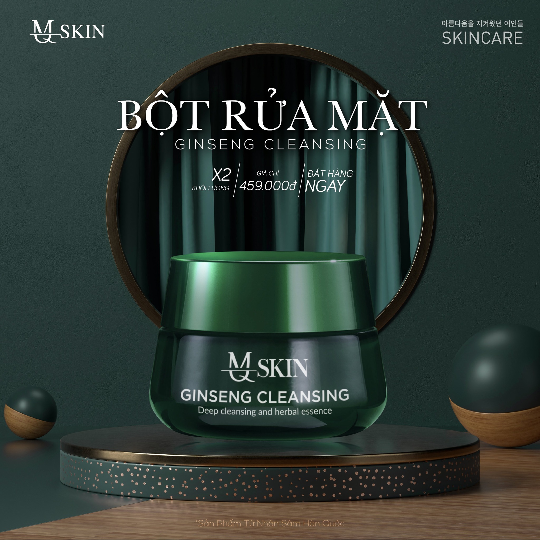 Bột rửa mặt nhân sâm  MQ SKIN (100g)