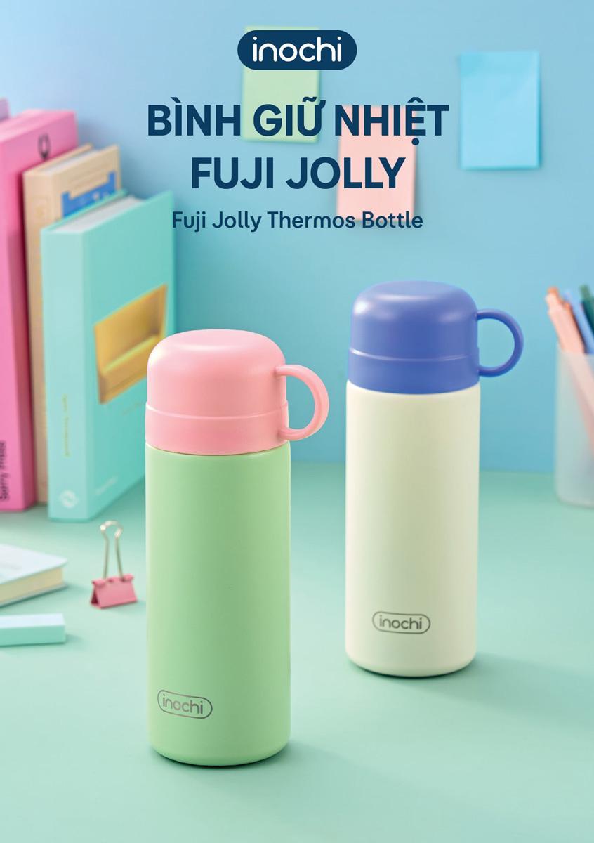 Bình Giữ Nhiệt Fuji Jolly 450 ml - Inochi KNK.BFJL.0450 - Màu Xanh Cốm, Trắng