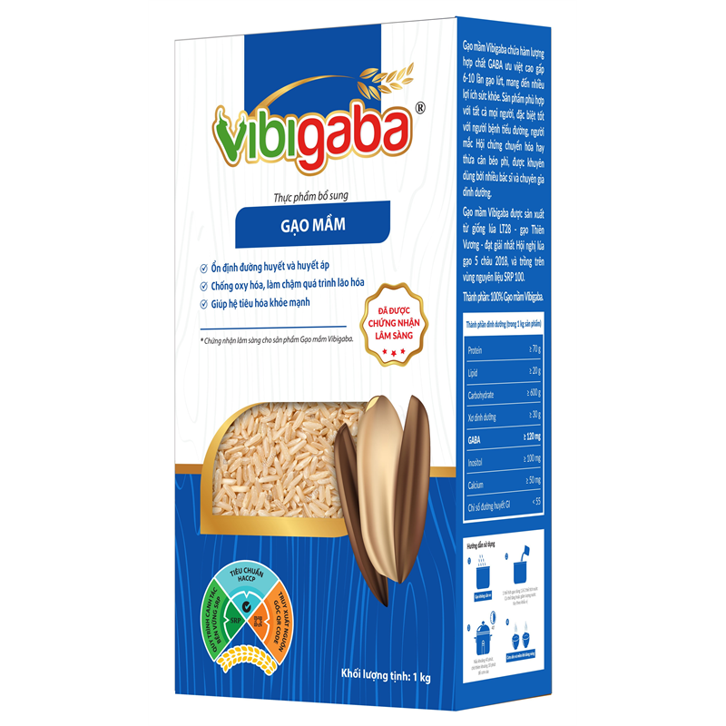 Gạo Hạt Ngọc Trời Vibigaba 1kg - Hộp Chân Không