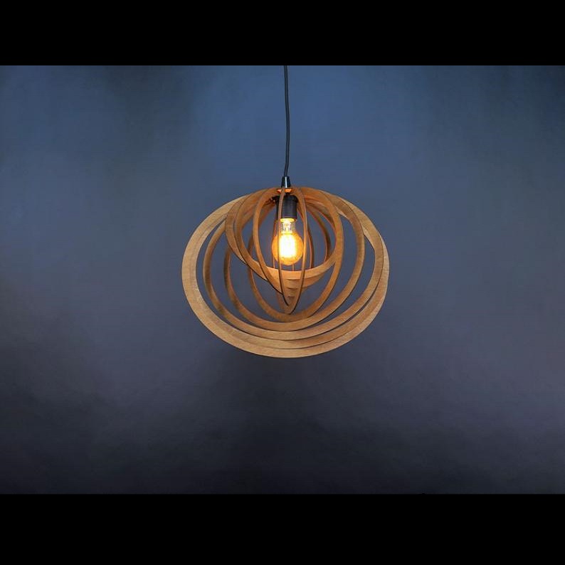 Đèn gỗ thả trần CAO CẤP hiện đại sang trọng 30x40cm chất liệu gỗ trang trí cho phòng khách nhà căn hộ decor nhà quán cafe