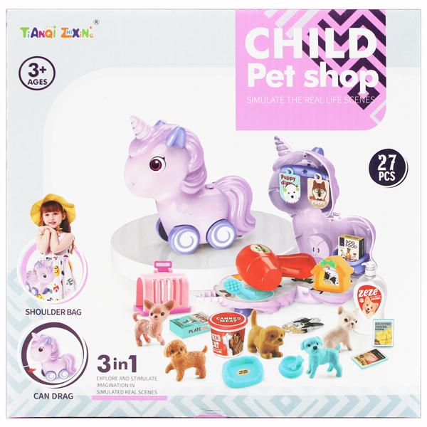 Đồ Chơi Túi Đeo Chăm Sóc Thú Cưng Child Pet Shop - TianQi ZhiXing 8028 (27 Chi Tiết)